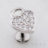 MULTI CZ HEART LOCKER THREADLESS (PUSH IN) 316L SURGICAL STEEL LABRET SET